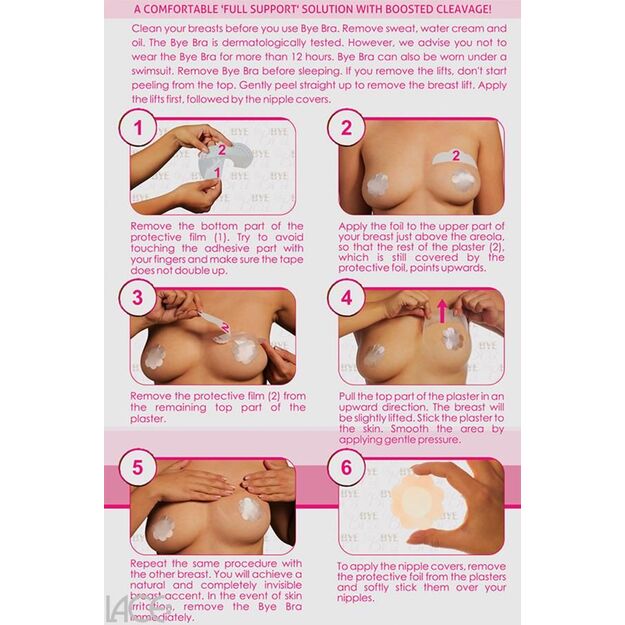 Bye Bra Chest Stickers A-C with Silk Nipple Stickers