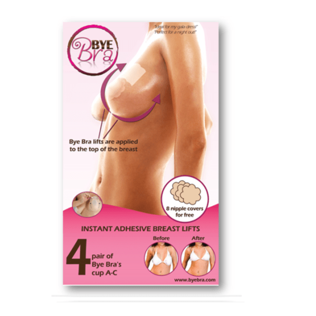 Bye Bra Chest Stickers A-C with Silk Nipple Stickers