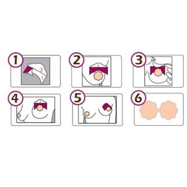 Bye Bra Chest Stickers A-C with Silk Nipple Stickers