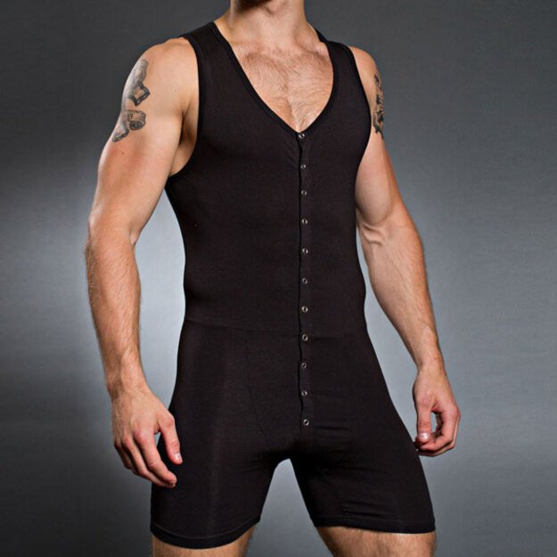 Doreanse black 5002 boxer body suit