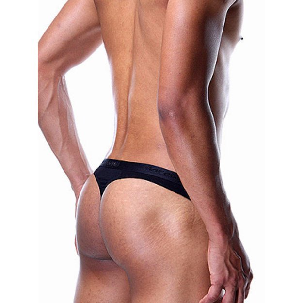 DOREANSE Mens soft Zipper Thong Black