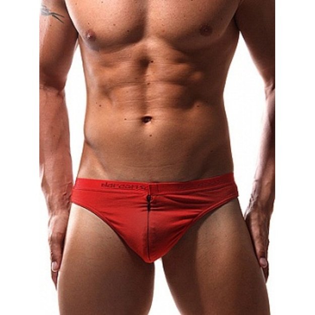 DOREANSE Mens soft Zipper Thong Red