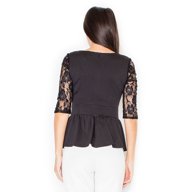 Katrus-071-black womens blouse 