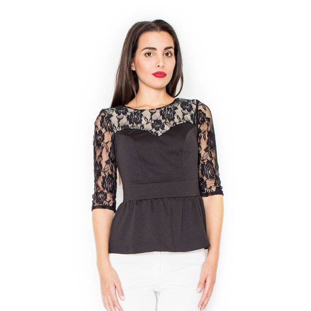 Katrus-071-black womens blouse 