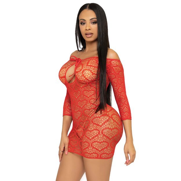 Leg Avenue 86137 Heart net mini dress