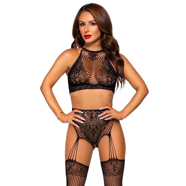 Leg Avenue 89302 Crop top and garter panty