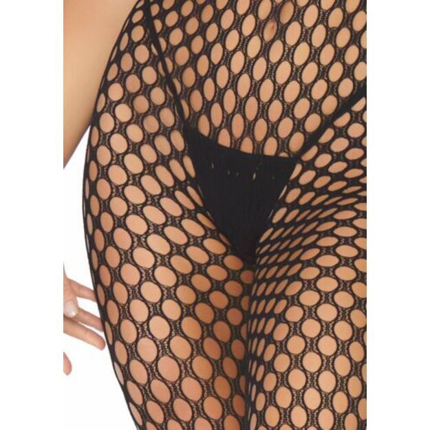 Leg Avenue Low Back Crochet Net Footless Bodystocking