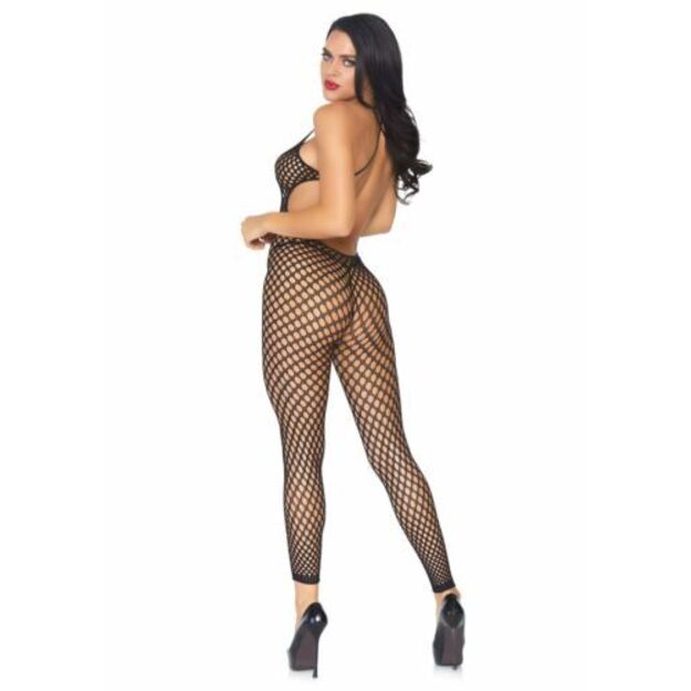 Leg Avenue Low Back Crochet Net Footless Bodystocking