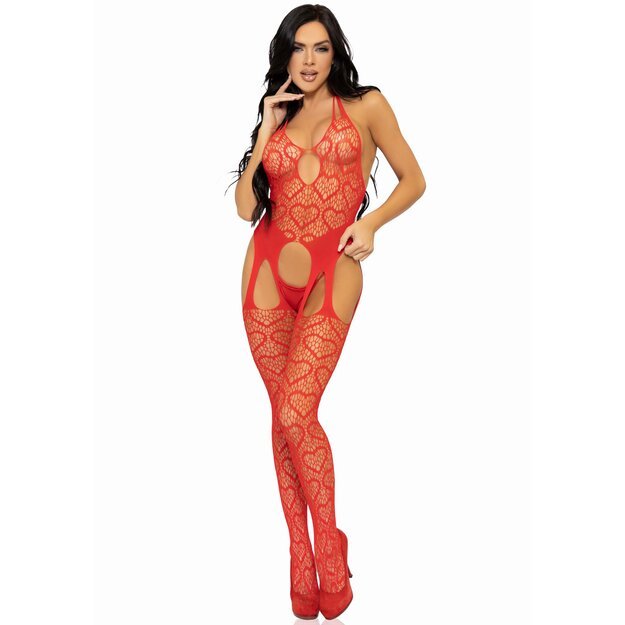 Leg Avenue red 89306 Net suspender bodystocking