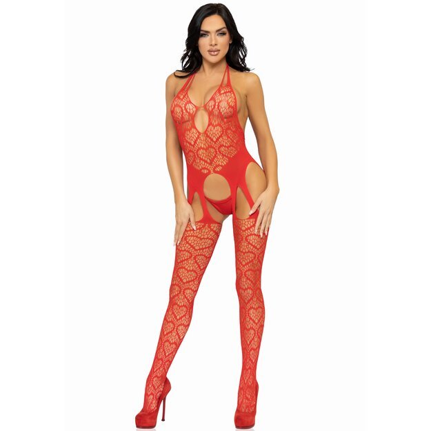 Leg Avenue red 89306 Net suspender bodystocking