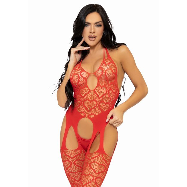 Leg Avenue red 89306 Net suspender bodystocking