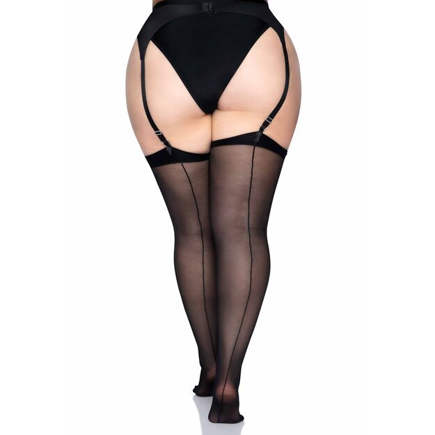 Leg Avenue Sheer backseam stockings plus size