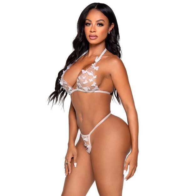 Leg Avenue white 81648 Bra top and g-string panty