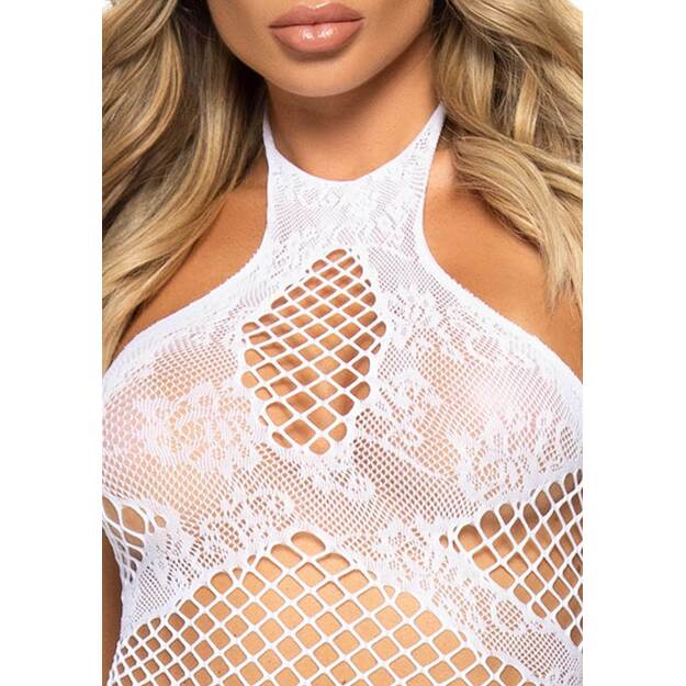 Leg Avenue white 89291 Net halter bodystocking