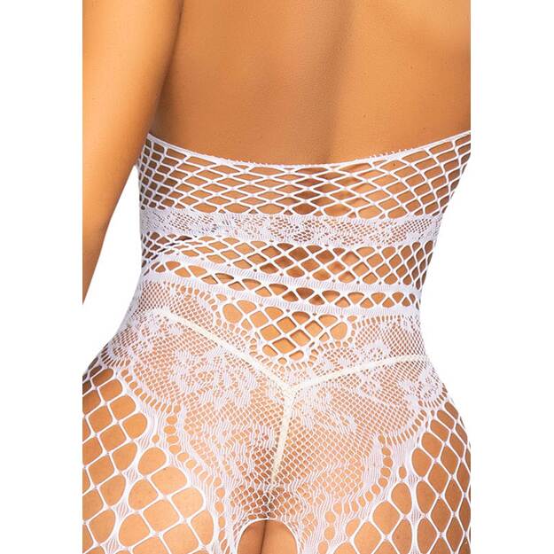 Leg Avenue white 89291 Net halter bodystocking