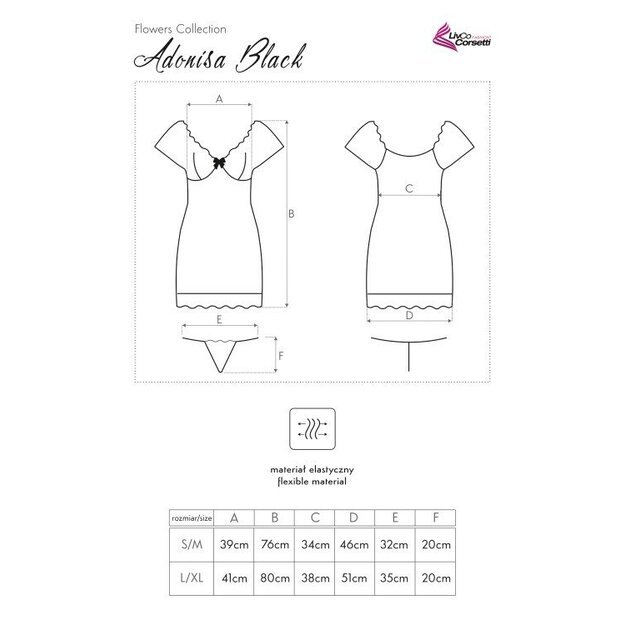 LivCo black nightdress set ADONISA