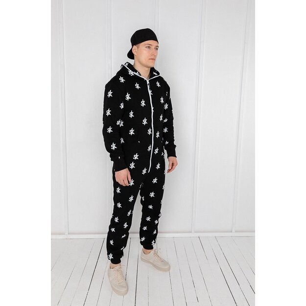 Sofa Killer all black onesie with a SK logo print