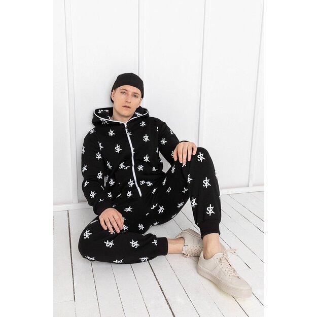 Sofa Killer all black onesie with a SK logo print