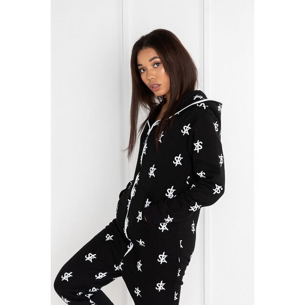 Sofa Killer all black onesie with a SK logo print