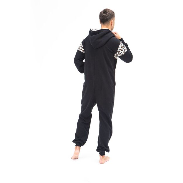 Sofa Killer black men onesie with leopard pattern LEO