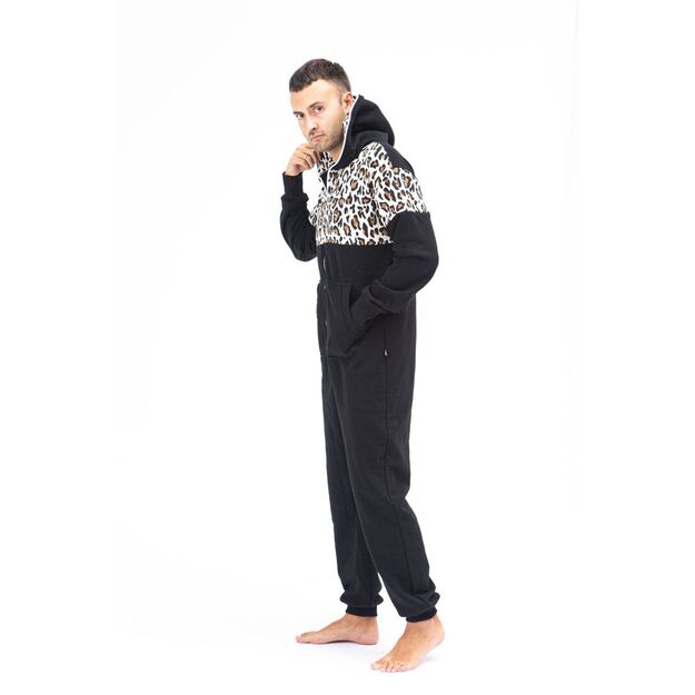 Sofa Killer black men onesie with leopard pattern LEO