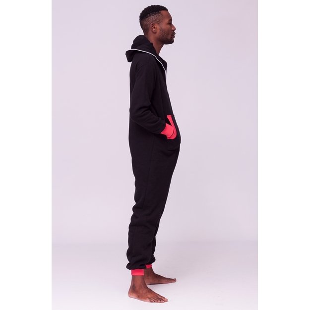 Sofa Killer black onesie with coral color cuff