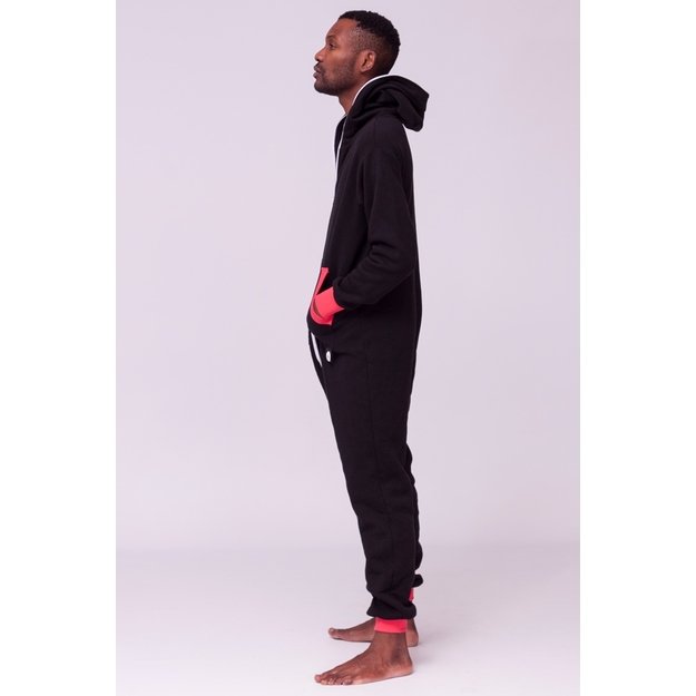 Sofa Killer black onesie with coral color cuff