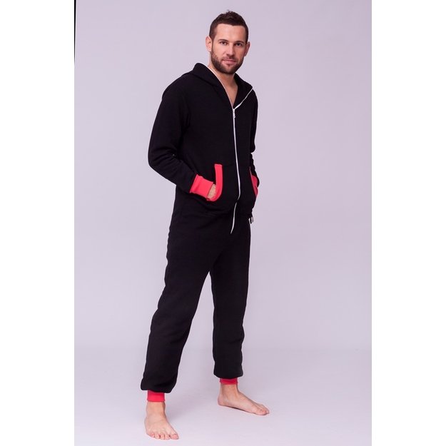 Sofa Killer black onesie with coral color cuff