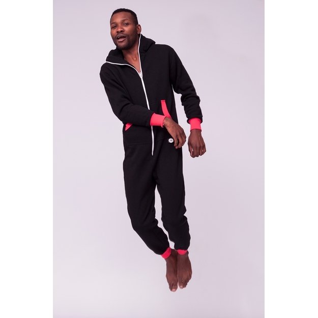 Sofa Killer black onesie with coral color cuff