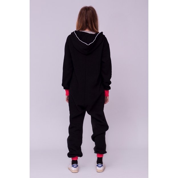 Sofa Killer black onesie with coral color cuff
