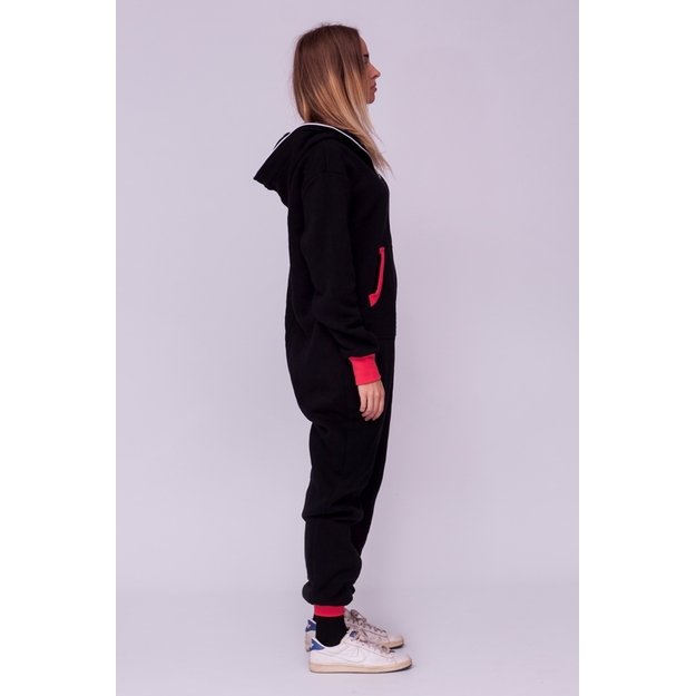 Sofa Killer black onesie with coral color cuff