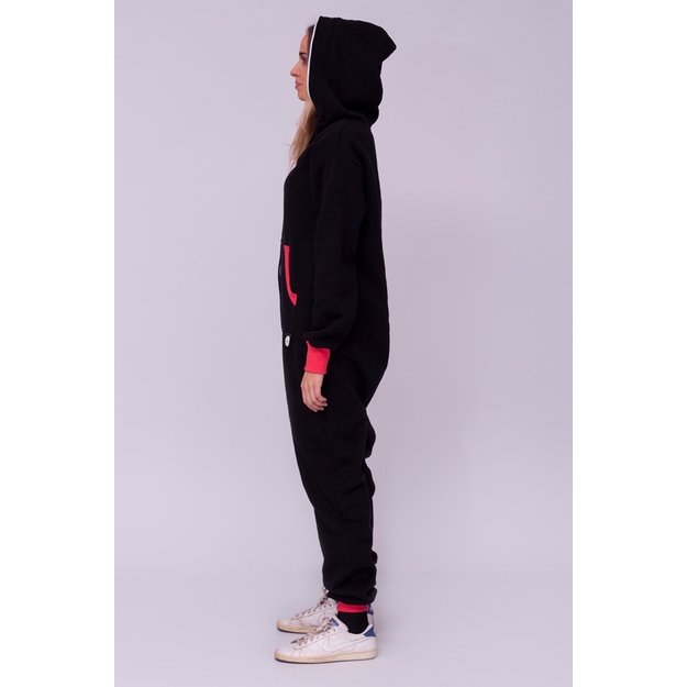 Sofa Killer black onesie with coral color cuff