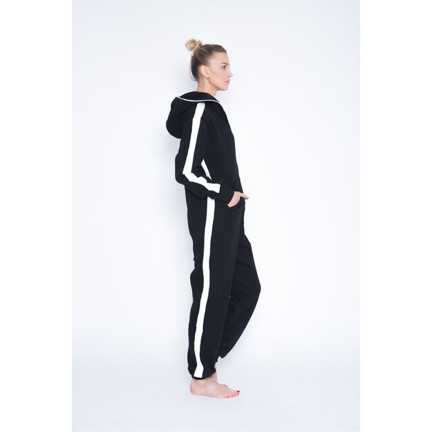 Sofa Killer black onesie with white vertical lines