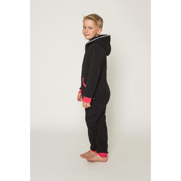 Sofa Killer black unisex kids onesie with red cuffs