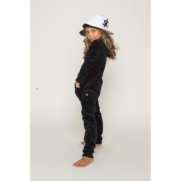 Sofa Killer black unisex kids velours onesie