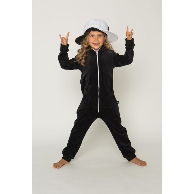 Sofa Killer black unisex kids velours onesie