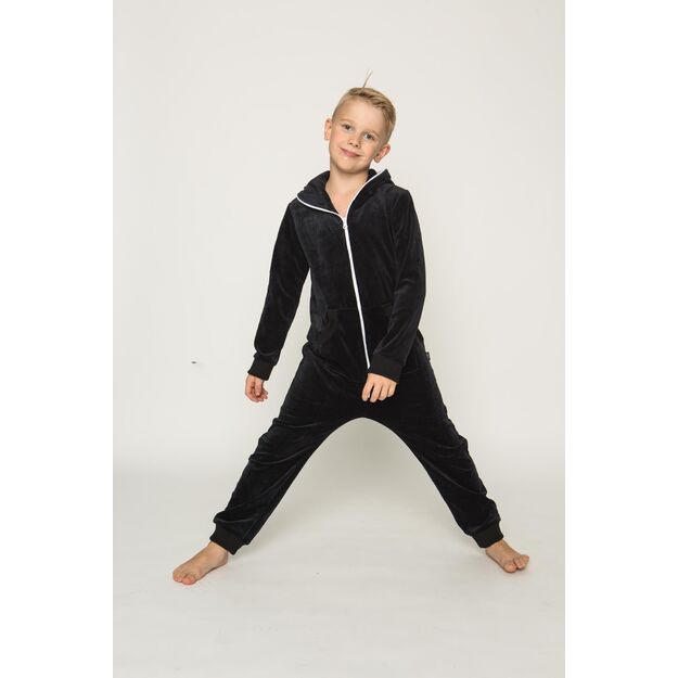 Sofa Killer black unisex kids velours onesie