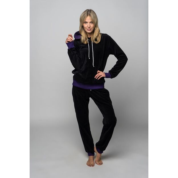 Sofa Killer black women velours lounge wear with purple cuff