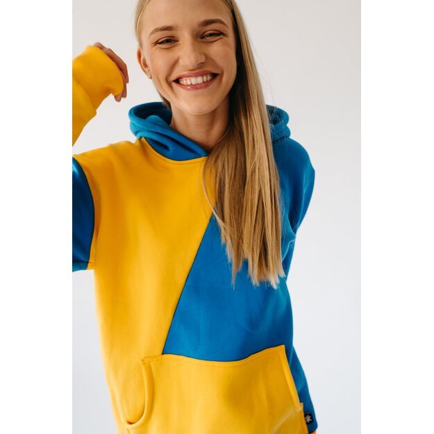 Sofa Killer blue and yellow women hoodie Slava Ukraina