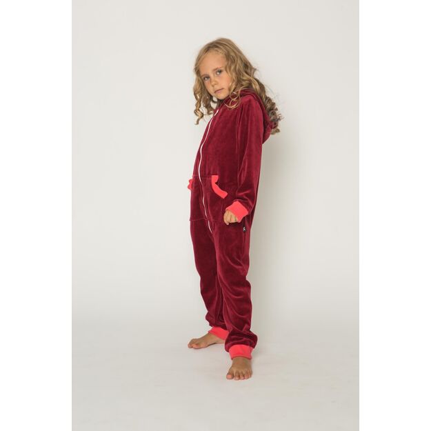 Sofa Killer burgundy unisex kids velours onesie