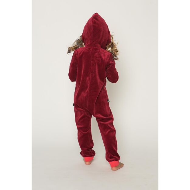 Sofa Killer burgundy unisex kids velours onesie