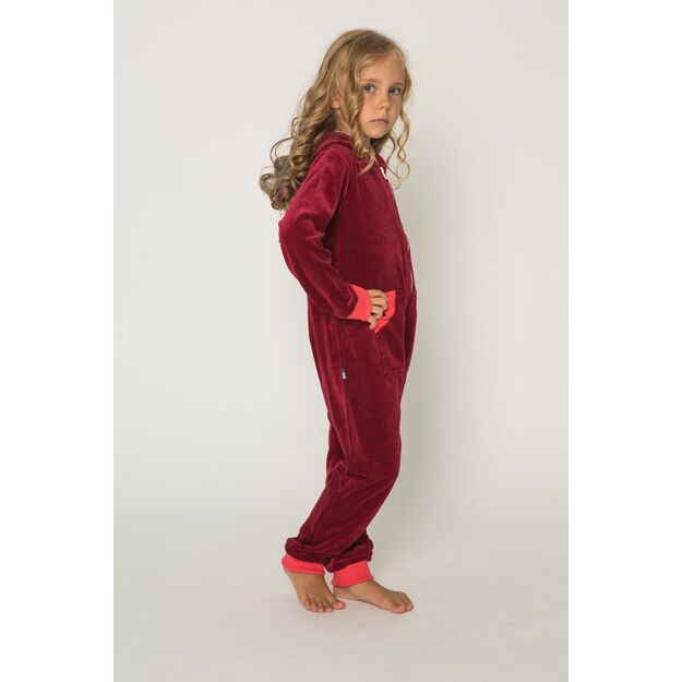 Sofa Killer burgundy unisex kids velours onesie