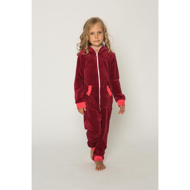 Sofa Killer burgundy unisex kids velours onesie