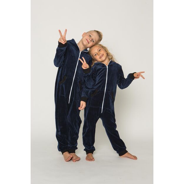 Sofa Killer dark blue unisex kids velours onesie