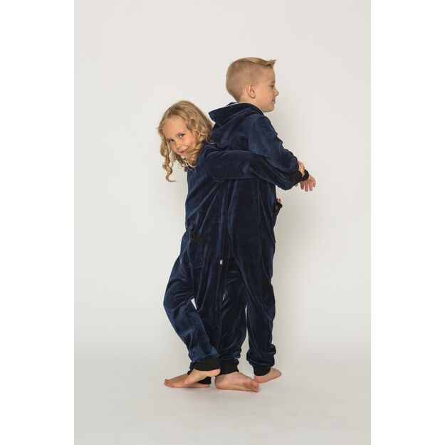 Sofa Killer dark blue unisex kids velours onesie