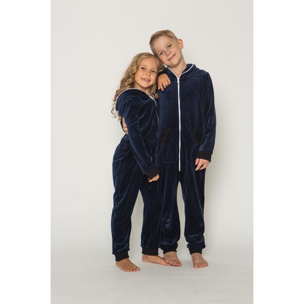 Sofa Killer dark blue unisex kids velours onesie