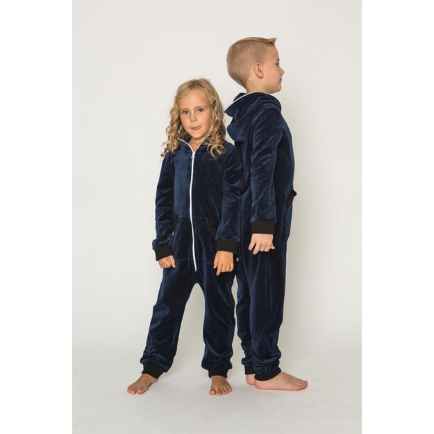 Sofa Killer dark blue unisex kids velours onesie