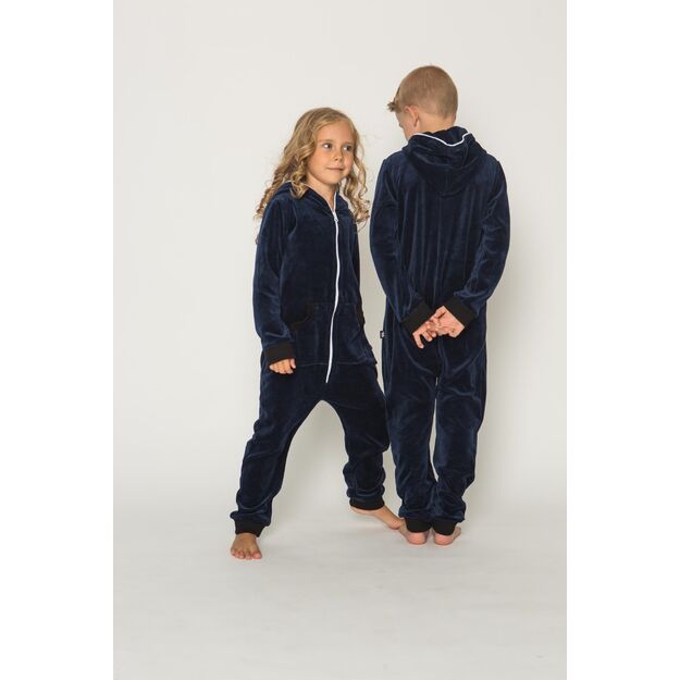 Sofa Killer dark blue unisex kids velours onesie