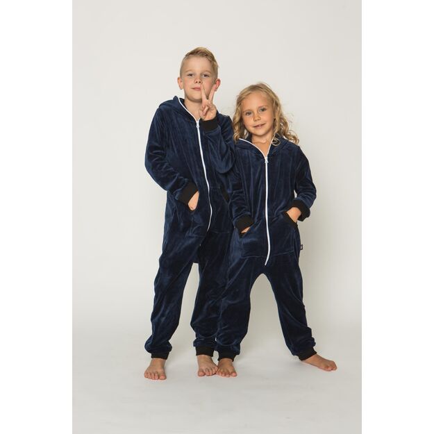 Sofa Killer dark blue unisex kids velours onesie