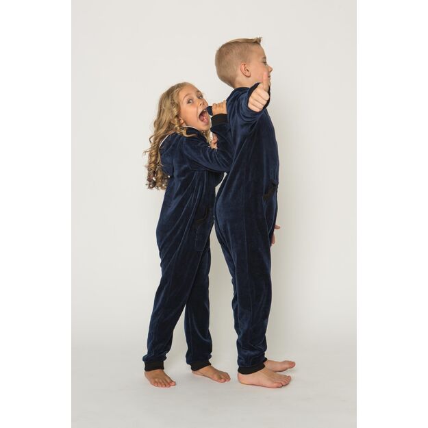 Sofa Killer dark blue unisex kids velours onesie